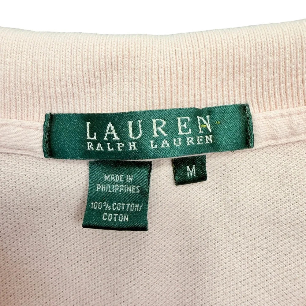 Lauren Ralph Lauren Womens Pink Short Sleeve Cotton Pique Polo Shirt Size M - Picture 5 of 7